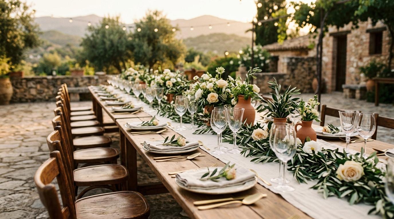 Catering para bodas en Madrid con mesa elegante y brindis de los invitados