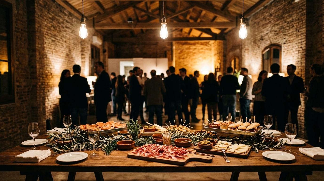 Catering corporativo en Barcelona con servicio de buffet para eventos de empresa