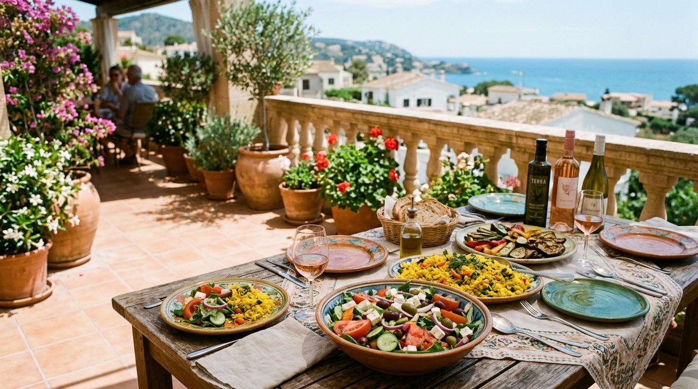 Catering a domicilio en Barcelona con mesas de buffet para eventos privados